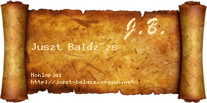 Juszt Balázs névjegykártya