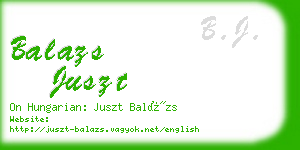 balazs juszt business card